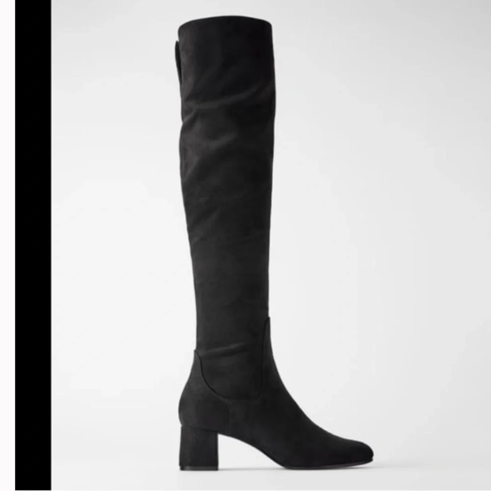 Zara over the knee suede black boot bloggers fav summer $120 classic boho